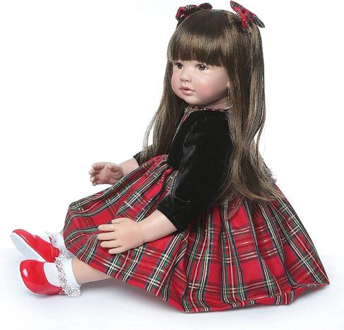 Reborn Toddler Dolls Realistic Girl 24 Inch Real Looking Soft Silicone Limbs and Head Soft Cloth Weighted Body Cute Baby Dolls with Beautiful Princess Dress in Saudi Arabia