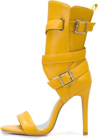 Women's fashion peep toe stiletto zip/buckle strap sandals high heel with 10 cm easy walking casual pumps for women big size Z33-12S in Saudi Arabia