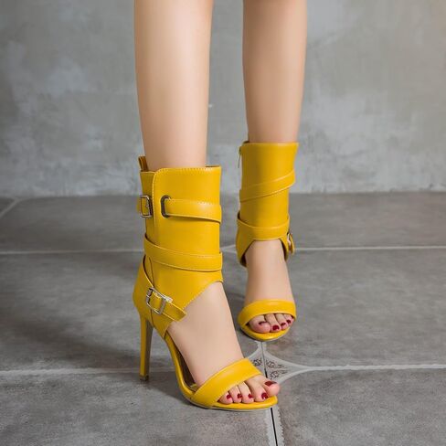 Women's fashion peep toe stiletto zip/buckle strap sandals high heel with 10 cm easy walking casual pumps for women big size Z33-12S in Saudi Arabia