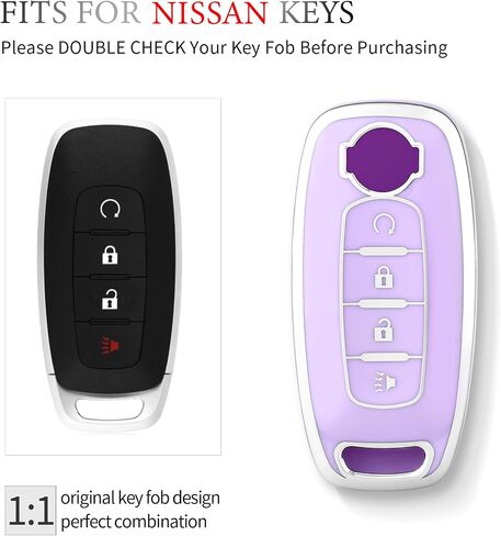 OFFCURVE Key Fob Cover for Nissan, Key Fob Case Cover Holder for 2023 2024 Nissan Pathfinder Rouge 4Runner 4 Buttons Smart Key Car Accessories Key Remote Case Shell Protector, Black in Saudi Arabia