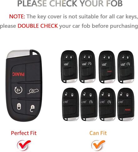 OFFCURVE Key Fob Cover with Keychain for Jeep Dodge, Key Cover Case for Jeep Grand Cherokee Renegade Chrysler 200 300 Dodge Journey Fiat Durango Challenger Key Car Accessories, Pink/Pattern Random in Saudi Arabia