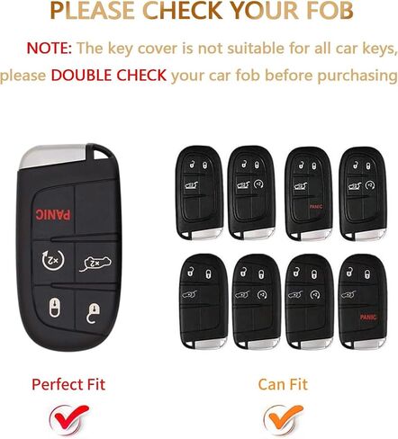 OFFCURVE Key Fob Cover with Keychain for Jeep Dodge, Key Cover Case for Jeep Grand Cherokee Renegade Chrysler 200 300 Dodge Journey Fiat Durango Challenger Key Car Accessories, Pink/Pattern Random in Saudi Arabia