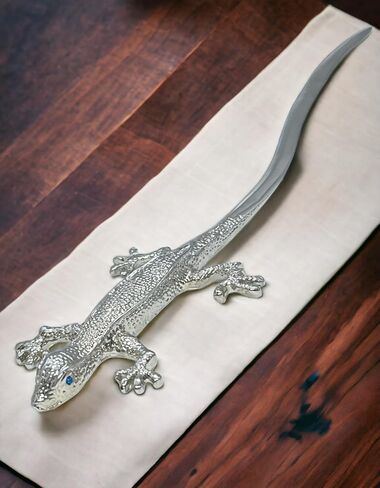 فتاحة حروف من جيكو، فضية مع عيون زرقاء - صندوق هدايا - 7 بوصة in Kuwait