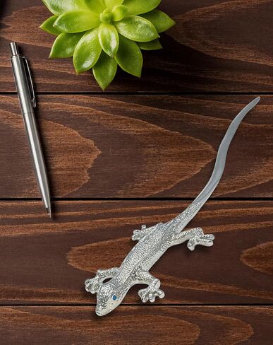 فتاحة حروف من جيكو، فضية مع عيون زرقاء - صندوق هدايا - 7 بوصة in Kuwait