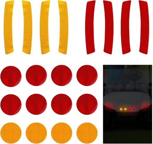 ASTER 20Pcs Golf Cart Reflex Reflector Strip, Reflective Decals, Outdoor Waterproof Reflector Tape Sticker, Night Visibility Adhesive Reflector Stickers for Club Car Yamaha EZGO in Saudi Arabia