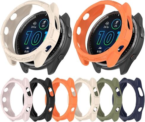 غطاء حافظة متوافق مع Garmin Forerunner 965، حافظات حماية من مادة TPU الناعمة المضادة للسقوط وملحقات الساعات الذكية (أسود) in Saudi Arabia