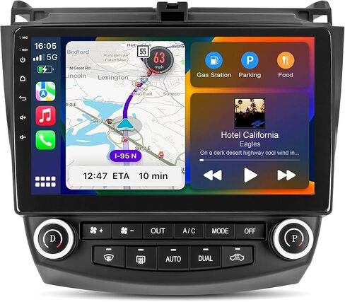ستيريو راديو السيارة لهوندا أكورد 7th 2003 2004 2005 2006 2007، مع Carplay اللاسلكي، Android Auto، 2G RAM 32G ROM، وحدة رأس مشغل الوسائط المتعددة 10 بوصة، نظام تحديد المواقع العالمي (GPS)، واي فاي، بلوتوث، DSP in Kuwait