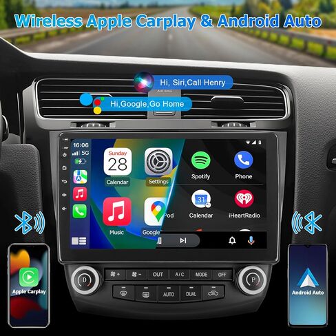 ستيريو راديو السيارة لهوندا أكورد 7th 2003 2004 2005 2006 2007، مع Carplay اللاسلكي، Android Auto، 2G RAM 32G ROM، وحدة رأس مشغل الوسائط المتعددة 10 بوصة، نظام تحديد المواقع العالمي (GPS)، واي فاي، بلوتوث، DSP in Kuwait
