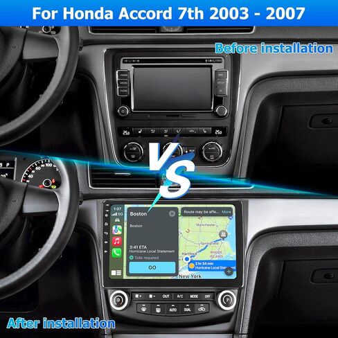 ستيريو راديو السيارة لهوندا أكورد 7th 2003 2004 2005 2006 2007، مع Carplay اللاسلكي، Android Auto، 2G RAM 32G ROM، وحدة رأس مشغل الوسائط المتعددة 10 بوصة، نظام تحديد المواقع العالمي (GPS)، واي فاي، بلوتوث، DSP in Kuwait