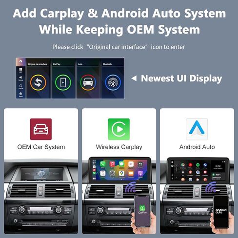 Road Top 10.25 Inch Touchscreen Wireless CarPlay Android Auto for BMW X5 X6 Series E70/E71 2007-2009 Year with CCC System, Car Stereo Multimedia Car Radio Receiver in Saudi Arabia