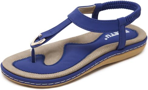 Meeshine Women's Bohemia Flip Flops Summer Beach T-Strap Flat Sandals Comfort Walking Shoes in Kuwait