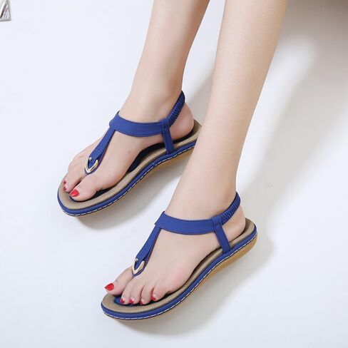 Meeshine Women's Bohemia Flip Flops Summer Beach T-Strap Flat Sandals Comfort Walking Shoes in Kuwait