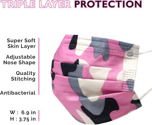 Disposable Protective Safety Face Masks I 3-ply Breathable Non-Woven Mask - 50,100,150 Pack in Saudi Arabia