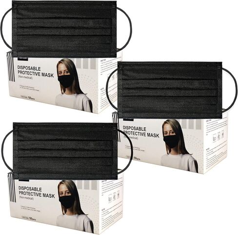 Disposable Protective Safety Face Masks I 3-ply Breathable Non-Woven Mask - 50,100,150 Pack in Saudi Arabia