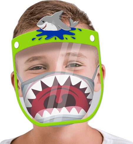 ABG Accessories Kids Face Shield with Matching Little Boys Reusable Fabric Mask Age3-7 in Saudi Arabia