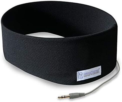SleepPhones AcousticSheep Classic | Corded Headphones for Sleep, Travel, and More | The Original and Most Comfortable Headphones for Sleeping | Midnight Black - Fleece Fabric (Size S) in Saudi Arabia