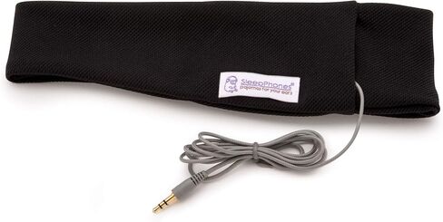 SleepPhones AcousticSheep Classic | Corded Headphones for Sleep, Travel, and More | The Original and Most Comfortable Headphones for Sleeping | Midnight Black - Fleece Fabric (Size S) in Saudi Arabia