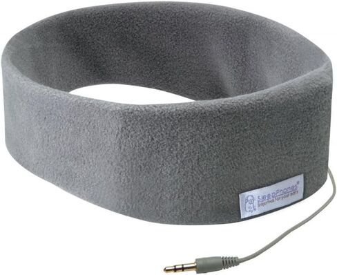 SleepPhones AcousticSheep Classic | Corded Headphones for Sleep, Travel, and More | The Original and Most Comfortable Headphones for Sleeping | Midnight Black - Fleece Fabric (Size S) in Saudi Arabia