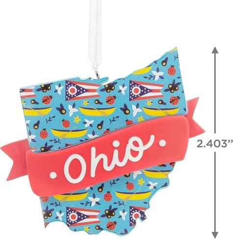 Hallmark State of Ohio Christmas Ornament, Multi Color (0001HGO2867) in Saudi Arabia