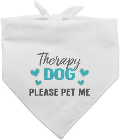 Therapy Dog Please Pet Me with Hearts Dog Pet Bandana - Black in Saudi Arabia
