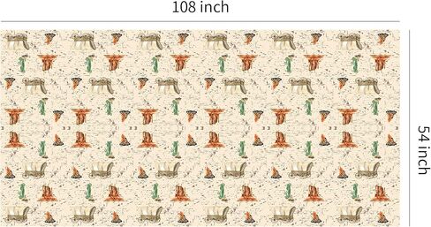 مفرش طاولة ديكورات حفلات رعاة البقر الغربي - لوازم مفارش حفلات الغرب المتوحش للاستعمال مرة واحدة، ديكورات طاولة حفلات عيد ميلاد روديو ذات طابع غربي - 4 عبوات (54 بوصة × 108 بوصة) in Kuwait