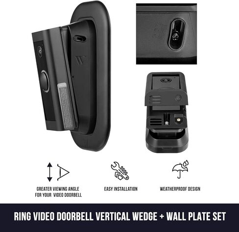 Wasserstein 0 درجة إلى 10 درجة حامل زاوية رأسي قابل للتعديل ولوحة حائط متوافقة مع جرس باب فيديو سلكي in Kuwait