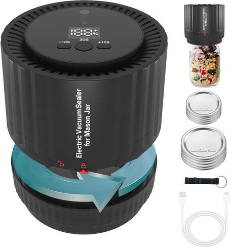 Electric Mason Jar Vacuum Sealer Kit, One Click Start-Stop Everjar Vacuum Sealer For Wide Mouth and Regular Mouth Mason Jars in Saudi Arabia