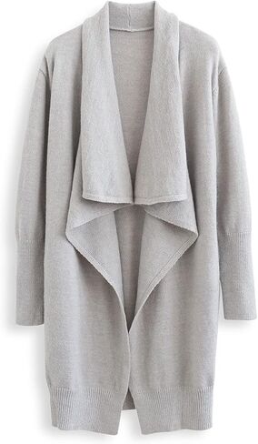 CHICWISH Women's Open Front Waterfall Longline Knit Cardigan Coatigan Light Jacket in Kuwait