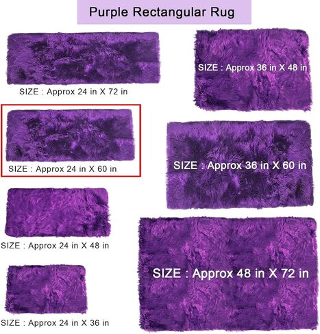 Soft Fluffy Faux Sheepskin Fur Area Rugs for Bedroom Living Room, Luxury Rug Floor Mat Luxury Beside Carpet for Girls Kids Nursery Room Pet Carpet Home Decor Floor Mat, 2ft x 6ft Burgundy in Saudi Arabia