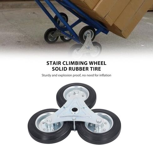 عجلة تسلق الدرج 6 بوصة سعة تحميل 300 رطل عجلة مثلثة متينة من المطاط الصلب عربة التسوق in Kuwait