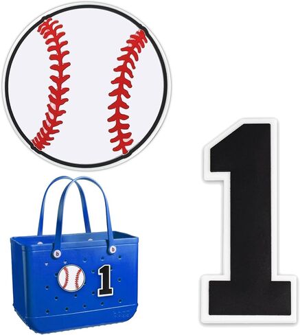 2Pcs Number Charms for Bogg Bag Insert Decorative Bogg Bag Charms, Compatible with Bogg Bag Original All Models, 2Pcs Baseball Charms for Bogg Bag Accessories in Saudi Arabia