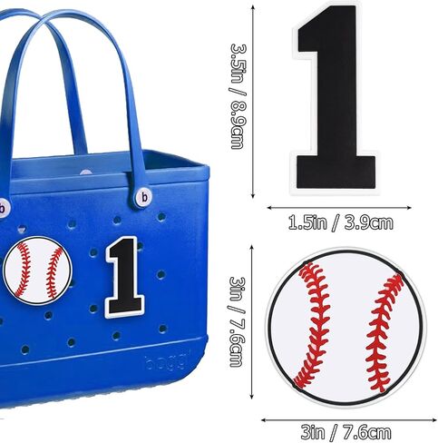 2Pcs Number Charms for Bogg Bag Insert Decorative Bogg Bag Charms, Compatible with Bogg Bag Original All Models, 2Pcs Baseball Charms for Bogg Bag Accessories in Saudi Arabia