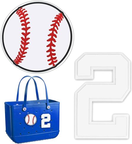 2Pcs Number Charms for Bogg Bag Insert Decorative Bogg Bag Charms, Compatible with Bogg Bag Original All Models, 2Pcs Baseball Charms for Bogg Bag Accessories in Saudi Arabia