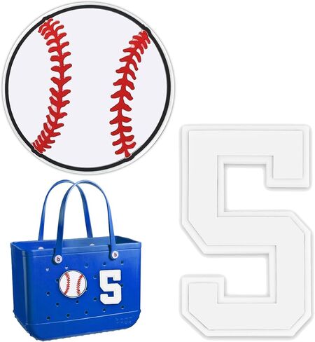 2Pcs Number Charms for Bogg Bag Insert Decorative Bogg Bag Charms, Compatible with Bogg Bag Original All Models, 2Pcs Baseball Charms for Bogg Bag Accessories in Saudi Arabia