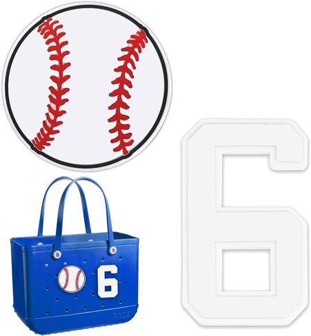 2Pcs Number Charms for Bogg Bag Insert Decorative Bogg Bag Charms, Compatible with Bogg Bag Original All Models, 2Pcs Baseball Charms for Bogg Bag Accessories in Saudi Arabia