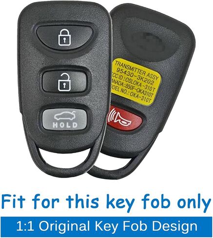 Silicone Key Fob Cover Remote Keyless Case Protector Compatible with Hyundai Accent Elantra Genesis Sonata Kia Forte Optima Rondo Sorento Spectra 2006-2019 (4 Buttons Black & Purple) in Saudi Arabia