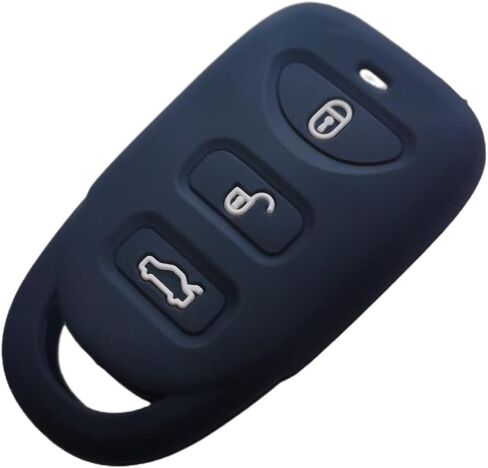Silicone Key Fob Cover Remote Keyless Case Protector Compatible with Hyundai Accent Elantra Genesis Sonata Kia Forte Optima Rondo Sorento Spectra 2006-2019 (4 Buttons Black & Purple) in Saudi Arabia