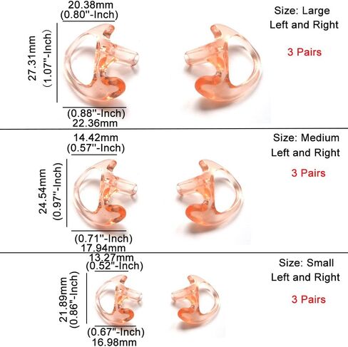 HYS قالب أذن بديل لسماعة الأذن قالب أذن لمجموعات الصوت لأنبوب راديو هام (9 أزواج: 3 أزواج - كبيرة، 3 أزواج - متوسطة، 3 أزواج - صغيرة) in Saudi Arabia
