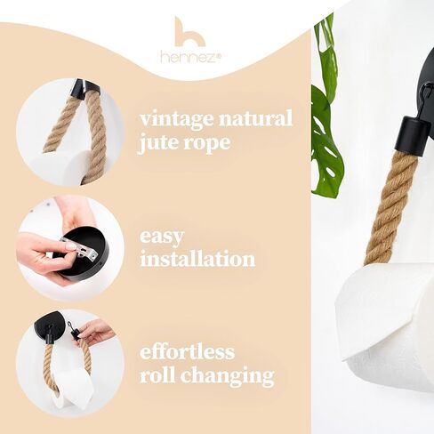 HENNEZ Bamboo Toilet Paper Holder Wall Mount - FSC Certified Wooden Toilet Paper Holder - Adhesive Bathroom Tissue Holder - Wood Toilet Paper Roll Holder Tissue Holder for Bathroom Toilet Paper Holder in Saudi Arabia
