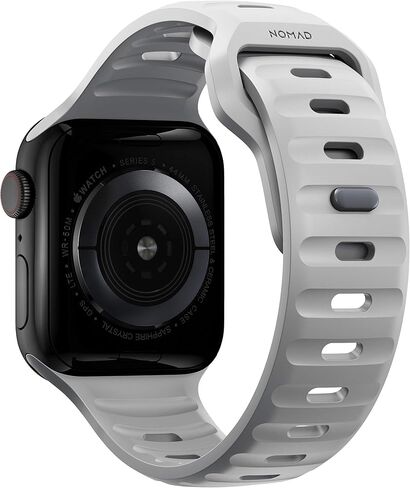 سوار نوماد الرياضي - 45 ملم | سوار ساعة Apple باللون الرمادي القمري Ultra 2، مصمم ليمنح ساعة Apple الخاصة بك مظهرًا عصريًا ورياضيًا للتمرينات المكثفة والارتداء اليومي، متوافق مع Ultra & Ultra 2، السلسلة 9، 8، 7، 6، SE، وجميع الإصدارات السابقة in Kuwait