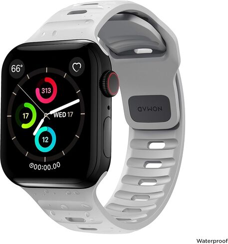سوار نوماد الرياضي - 45 ملم | سوار ساعة Apple باللون الرمادي القمري Ultra 2، مصمم ليمنح ساعة Apple الخاصة بك مظهرًا عصريًا ورياضيًا للتمرينات المكثفة والارتداء اليومي، متوافق مع Ultra & Ultra 2، السلسلة 9، 8، 7، 6، SE، وجميع الإصدارات السابقة in Kuwait