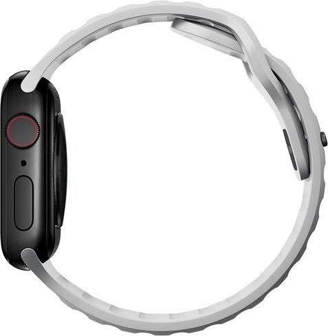 سوار نوماد الرياضي - 45 ملم | سوار ساعة Apple باللون الرمادي القمري Ultra 2، مصمم ليمنح ساعة Apple الخاصة بك مظهرًا عصريًا ورياضيًا للتمرينات المكثفة والارتداء اليومي، متوافق مع Ultra & Ultra 2، السلسلة 9، 8، 7، 6، SE، وجميع الإصدارات السابقة in Kuwait