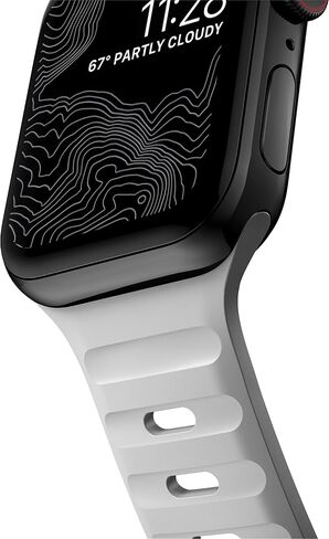 سوار نوماد الرياضي - 45 ملم | سوار ساعة Apple باللون الرمادي القمري Ultra 2، مصمم ليمنح ساعة Apple الخاصة بك مظهرًا عصريًا ورياضيًا للتمرينات المكثفة والارتداء اليومي، متوافق مع Ultra & Ultra 2، السلسلة 9، 8، 7، 6، SE، وجميع الإصدارات السابقة in Kuwait