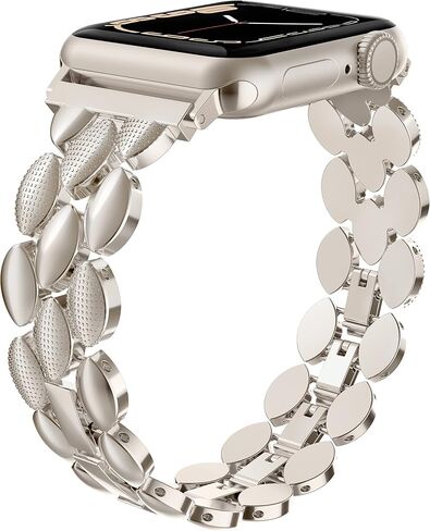 Moolia Compatible with Apple Watch Band 38mm 40mm 41mm Metal Fashion Women Replacement Strap Bracelet for iWatch Series 9/8/7/6/5/4/3/2/1 Black in Saudi Arabia