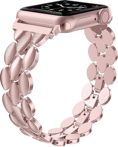 Moolia Compatible with Apple Watch Band 38mm 40mm 41mm Metal Fashion Women Replacement Strap Bracelet for iWatch Series 9/8/7/6/5/4/3/2/1 Black in Saudi Arabia