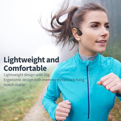 HCMOBI Bone Conduction Headphones, Open-Ear Bluetooth 5.3 Headphones with Mic, IPX7 Waterproof Sports Earbuds Wireless Earphones for Running Workout Cycling, 1.5 Fast Charging and 10H Working Time in Saudi Arabia