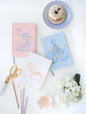 DesignWorks Ink Soft Touch Hardcover Funny Journal Notebook with Lined Pages and Ribbon Marker for Work, Writing, Journaling - Vintage Sass No Prob Llama Pink Journal 5.75" x 8.5" in Saudi Arabia