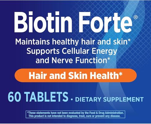 Nature's Way Biotin Forte، يدعم صحة الشعر والبشرة*، وظائف الطاقة والأعصاب*، 60 قرصًا in Saudi Arabia
