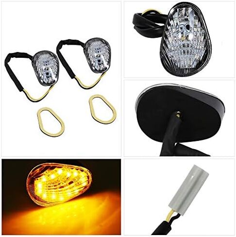 Motorcycle Turn Signal Light, Flush Mount Turn Signals, 1 Pair Amber Motorcycle LED Turn Signal Indicator Lamp Blinker Lights For Yamaha YZF R1 R6 R6S(Clear) in Saudi Arabia