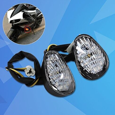 Motorcycle Turn Signal Light, Flush Mount Turn Signals, 1 Pair Amber Motorcycle LED Turn Signal Indicator Lamp Blinker Lights For Yamaha YZF R1 R6 R6S(Clear) in Saudi Arabia